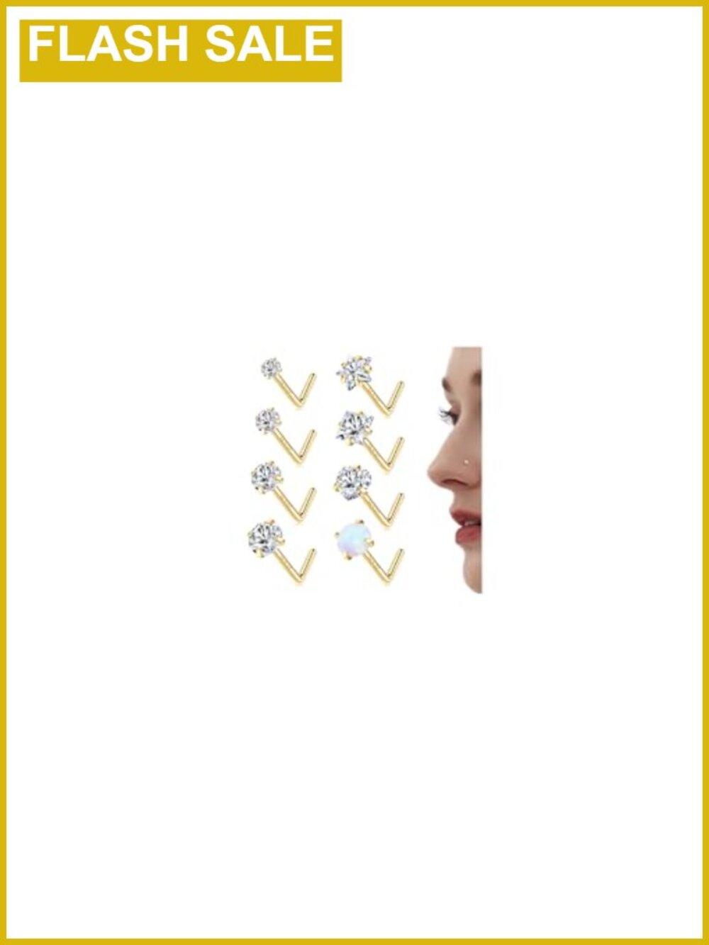 14K Gold Filled 316L Surgical Steel Nose Studs 6A CZ Hypoallergenic 20G